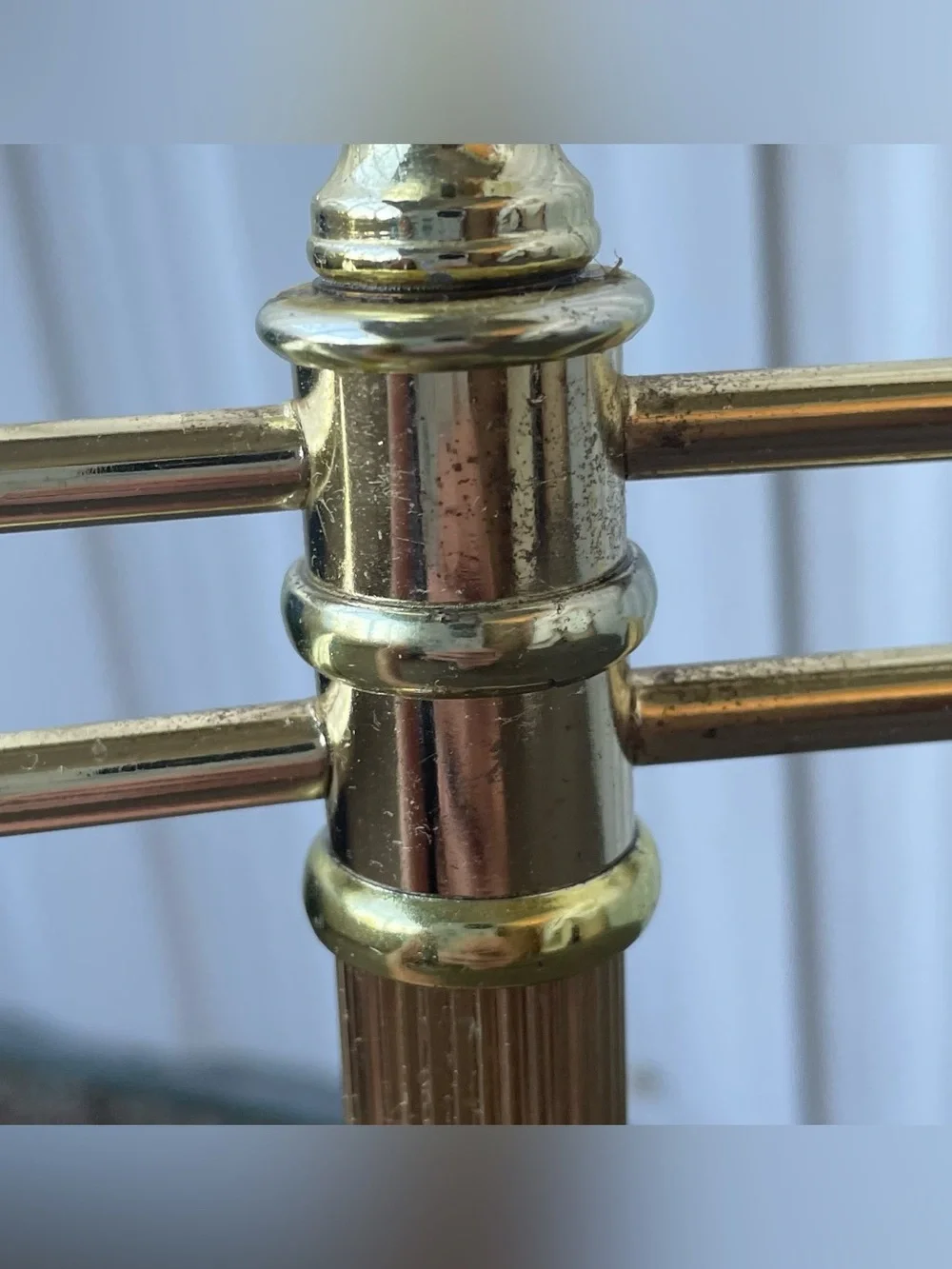 Vintage MCM Brass & Marble Freestanding Swing Arm Hand Towel Holder
